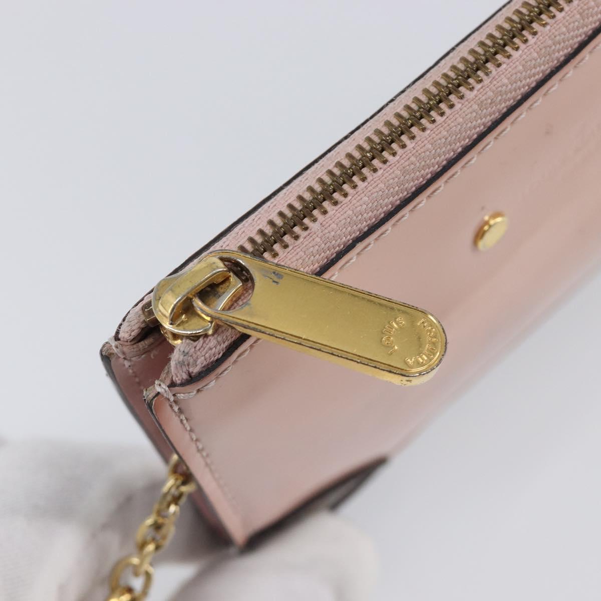 LOUIS VUITTON Monogram Vernis Pochette Cree Rose valerine M63853 LV Auth hk4045