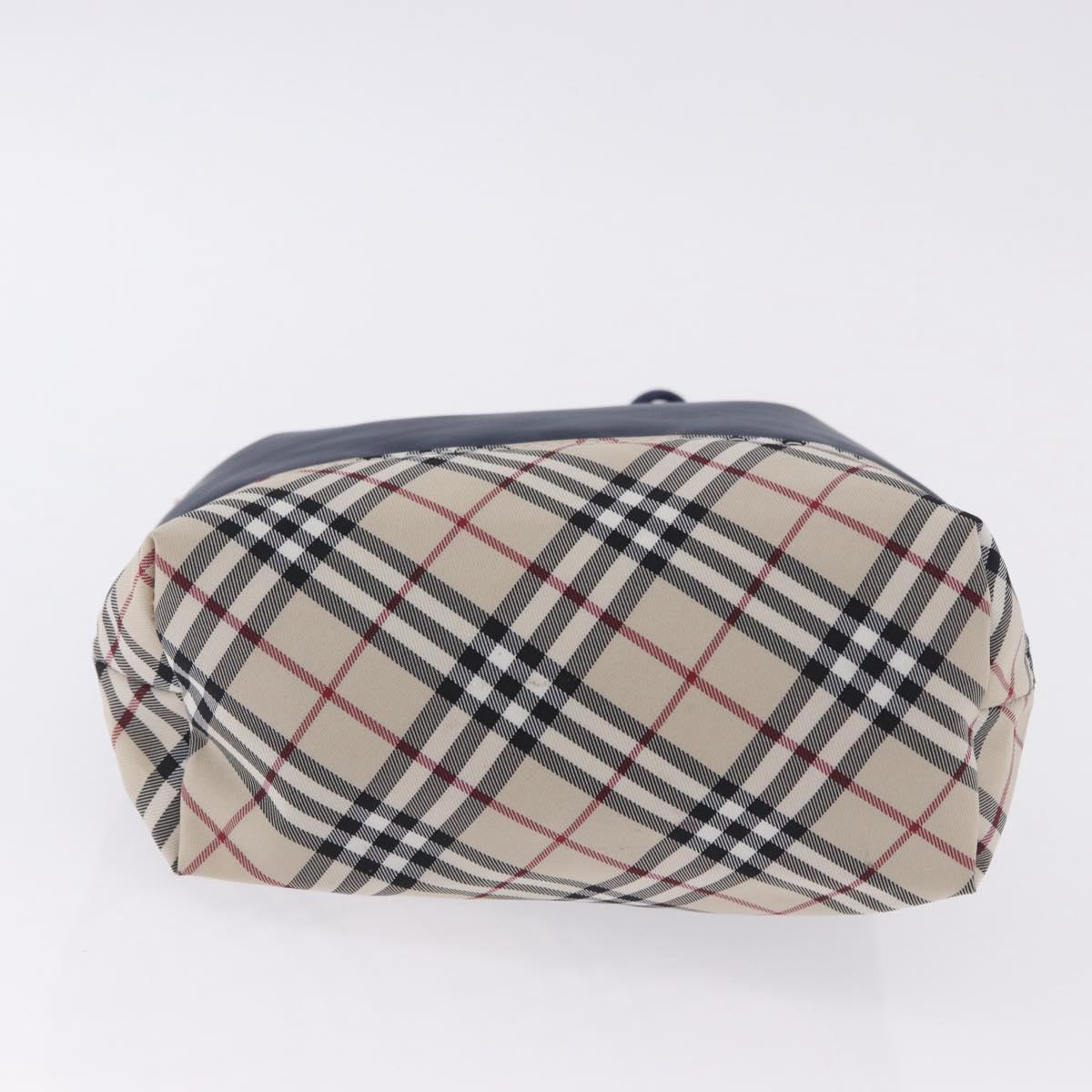 BURBERRY Hand Bag Nylon Navy Silver Auth hk4051A