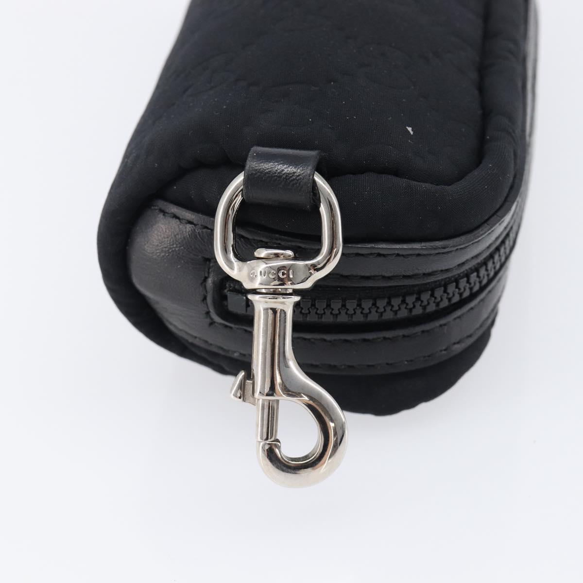 GUCCI GG Canvas Guccissima WebSherry Line Pouch Black Silver 245800 Auth hk4054