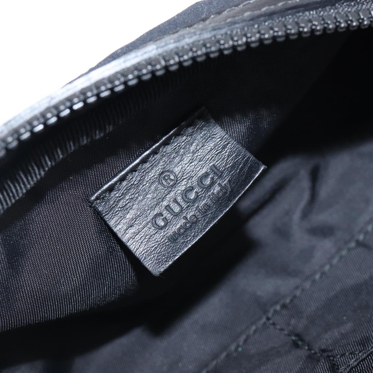 GUCCI GG Canvas Guccissima WebSherry Line Pouch Black Silver 245800 Auth hk4054