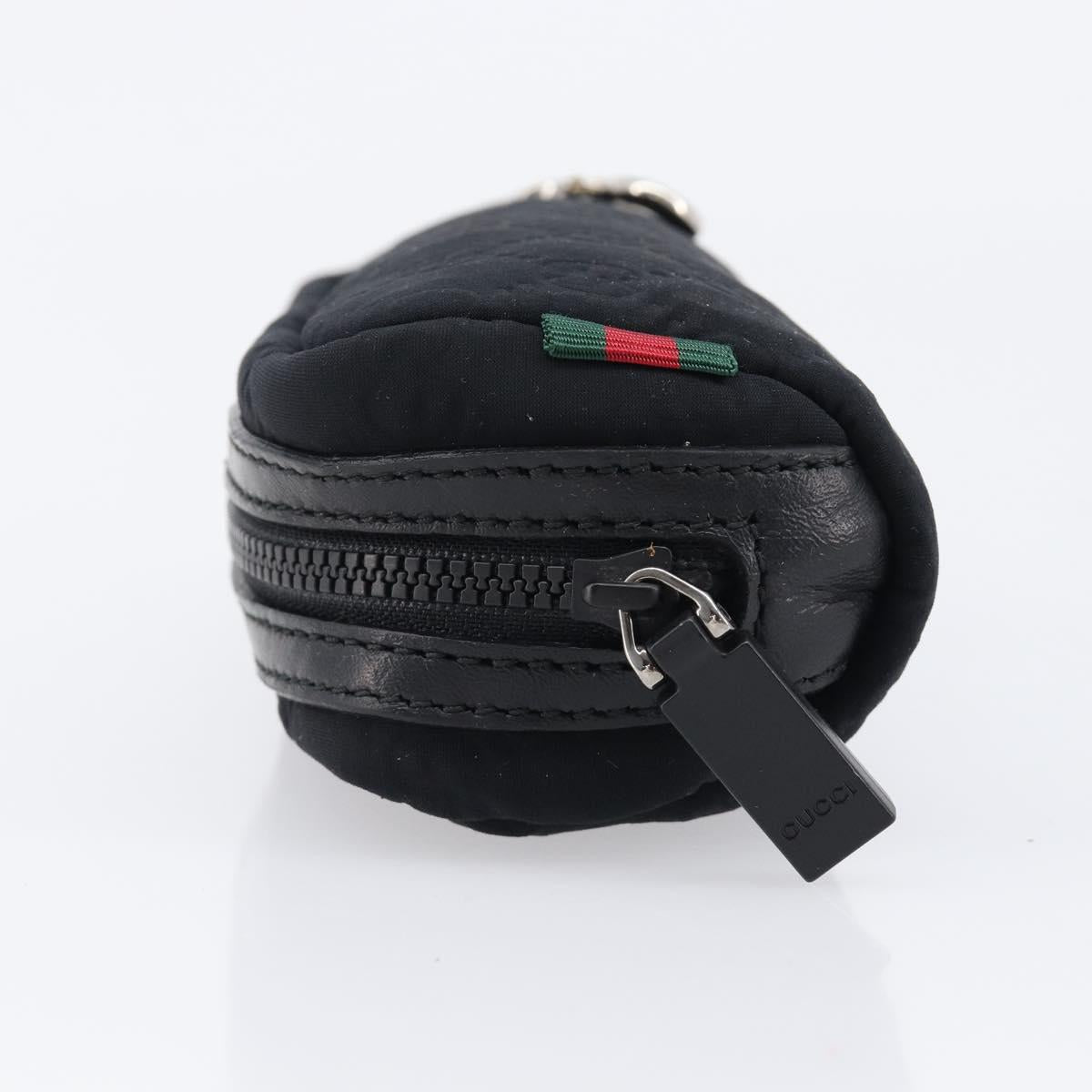 GUCCI GG Canvas Guccissima WebSherry Line Pouch Black Silver 245800 Auth hk4054