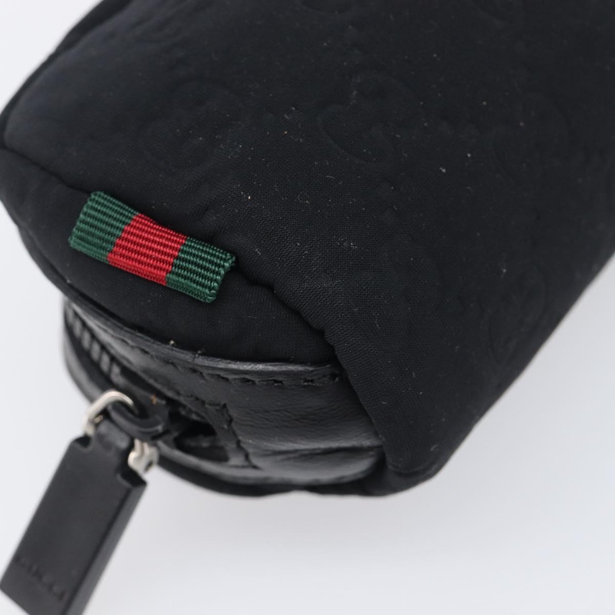 GUCCI GG Canvas Guccissima WebSherry Line Pouch Black Silver 245800 Auth hk4054