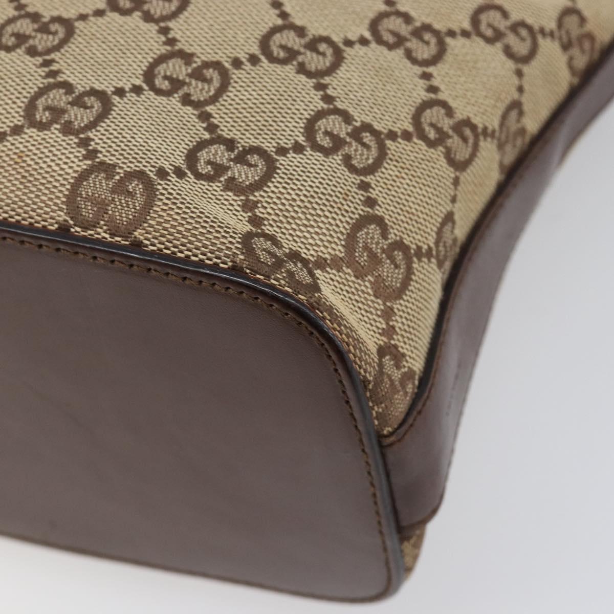 GUCCI GG Canvas Shoulder Bag Beige Silver 001 3814 Auth hk4055