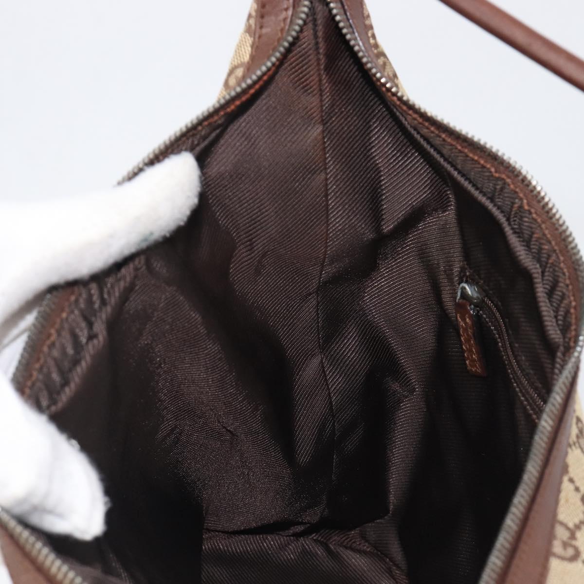 GUCCI GG Canvas Shoulder Bag Beige Silver 001 3814 Auth hk4055