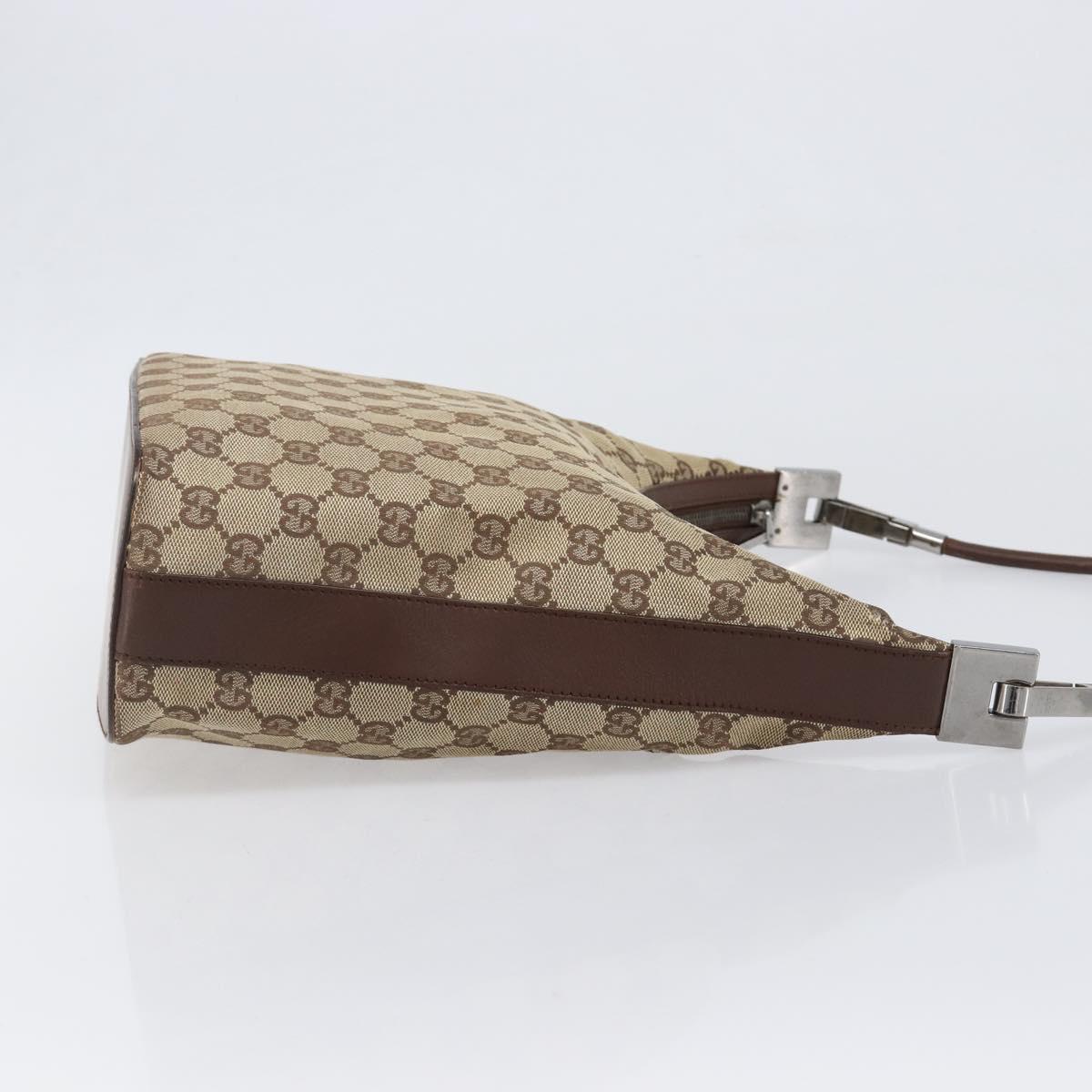GUCCI GG Canvas Shoulder Bag Beige Silver 001 3814 Auth hk4055