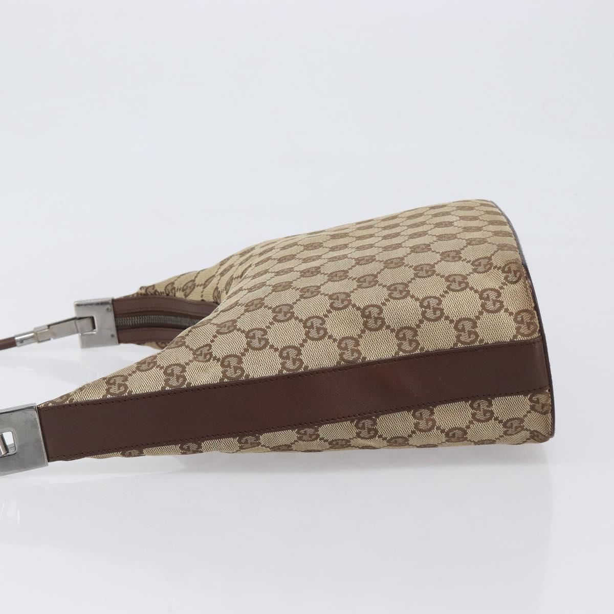 GUCCI GG Canvas Shoulder Bag Beige Silver 001 3814 Auth hk4055