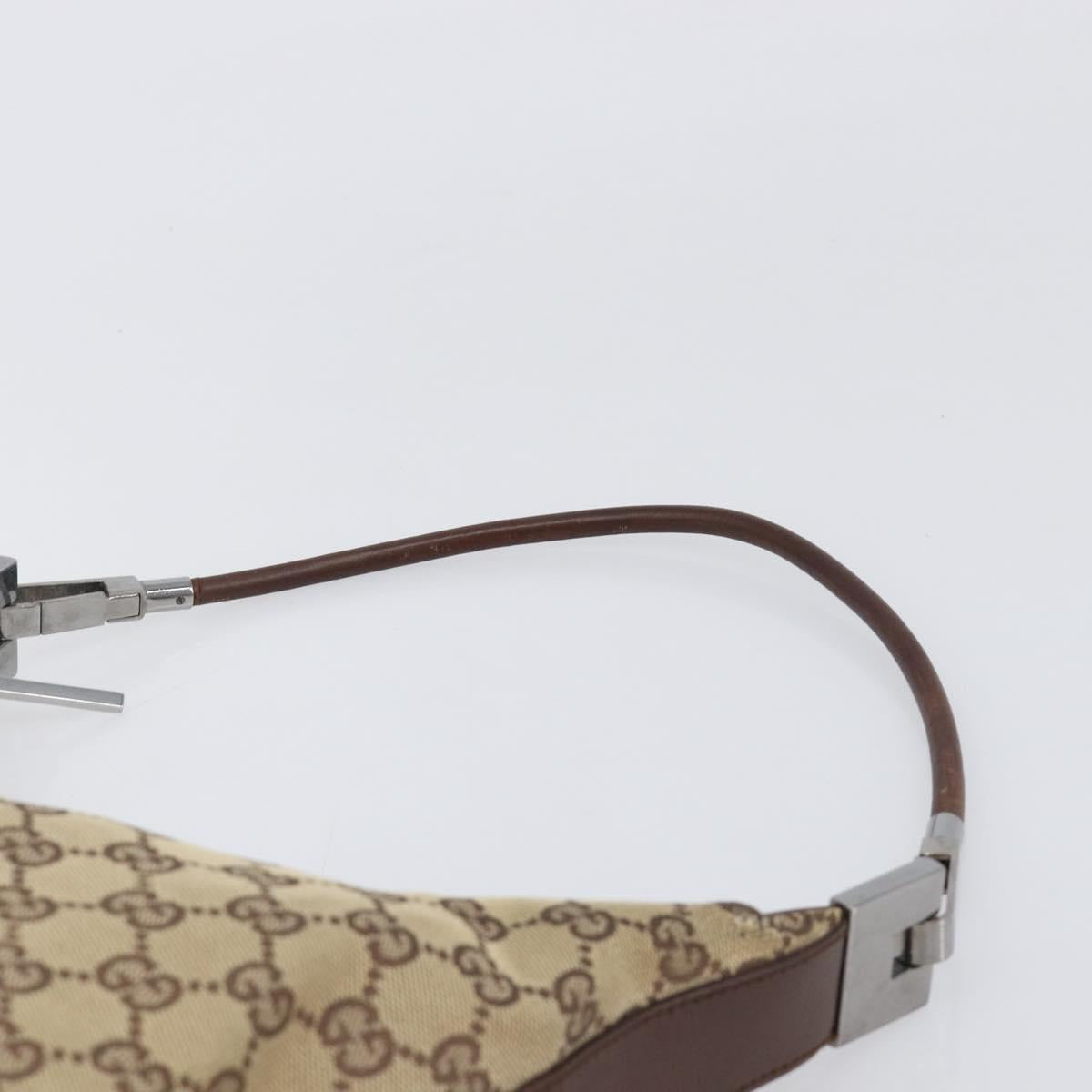 GUCCI GG Canvas Shoulder Bag Beige Silver 001 3814 Auth hk4055