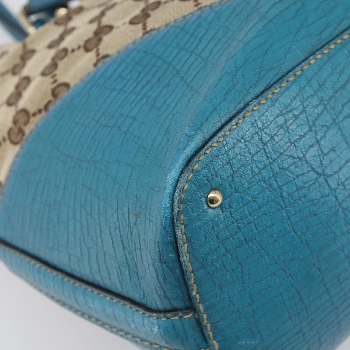 GUCCI GG Canvas Sherry Line Horsebit Tote Bag Beige Gold 137385 Auth hk4057A
