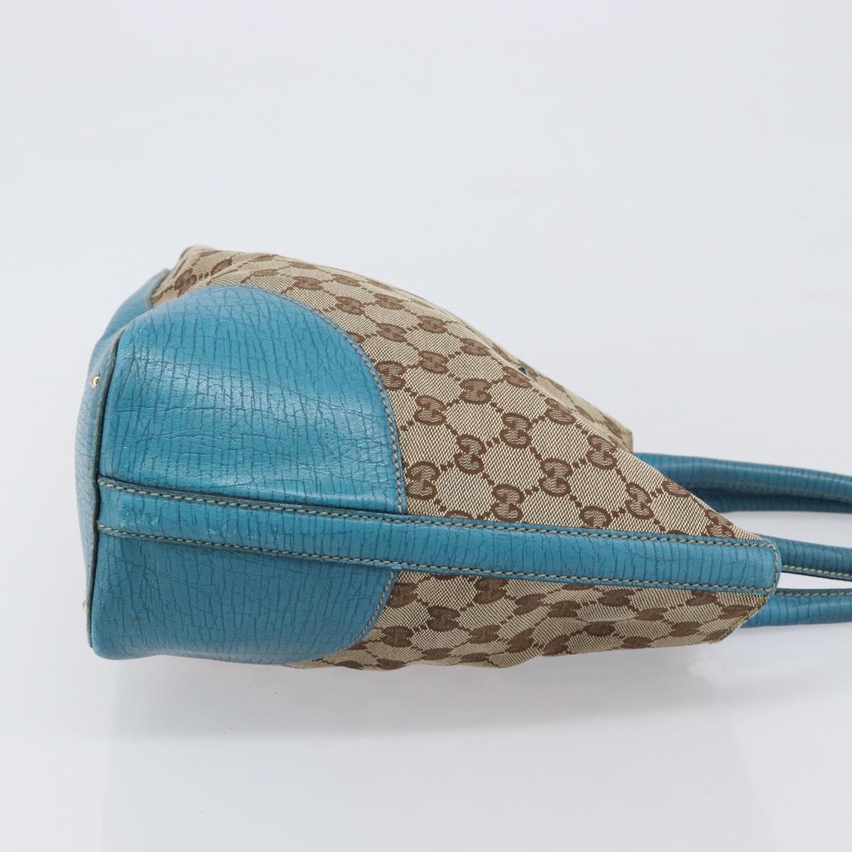 GUCCI GG Canvas Sherry Line Horsebit Tote Bag Beige Gold 137385 Auth hk4057A