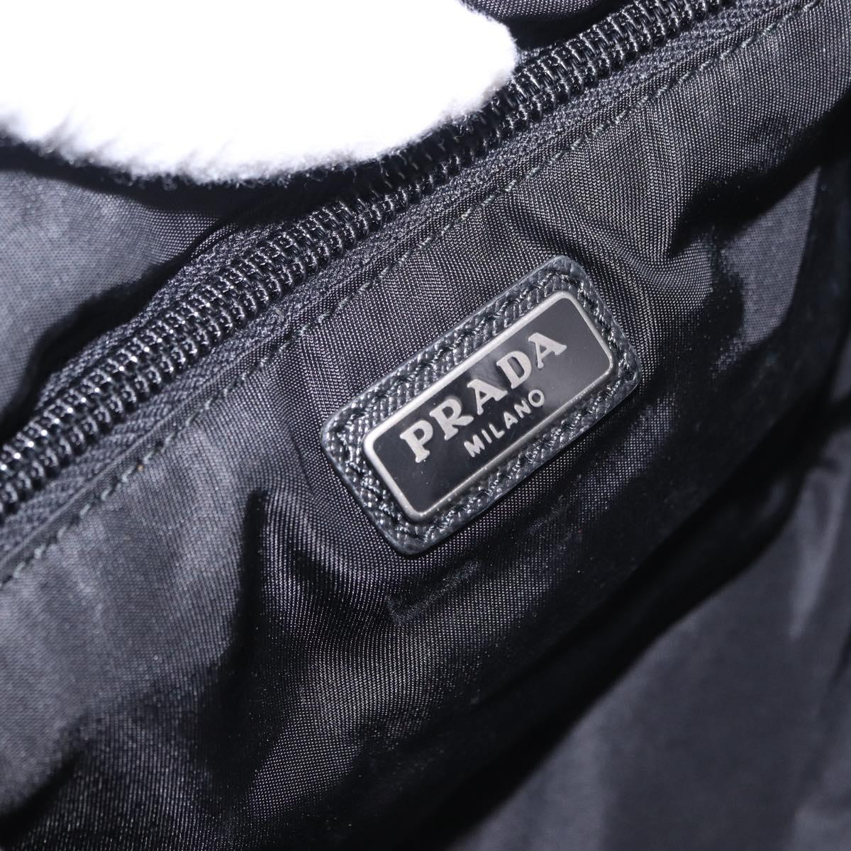 PRADA Clutch Bag Nylon Navy Silver Auth hk4058