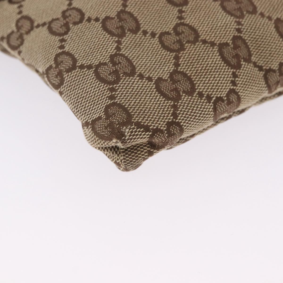 GUCCI GG Canvas Waist Bag Beige Silver 018 1621 Auth hk4059