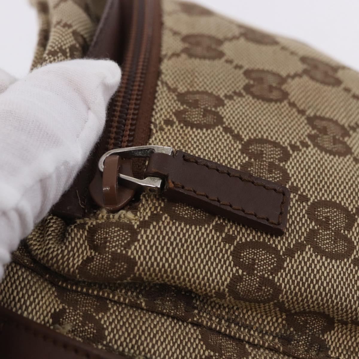 GUCCI GG Canvas Waist Bag Beige Silver 018 1621 Auth hk4059