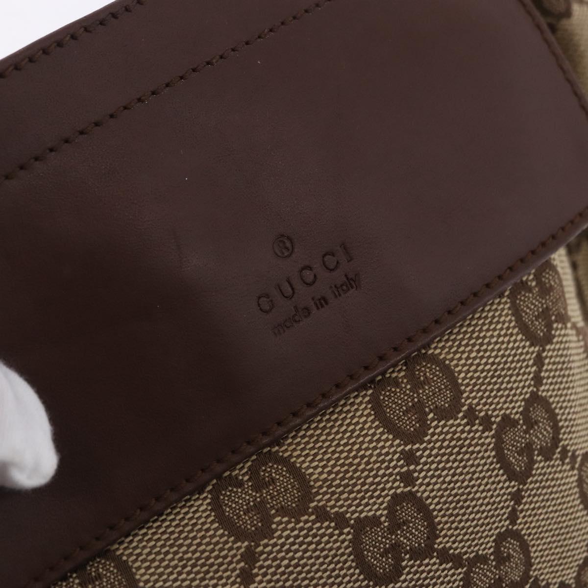 GUCCI GG Canvas Waist Bag Beige Silver 018 1621 Auth hk4059