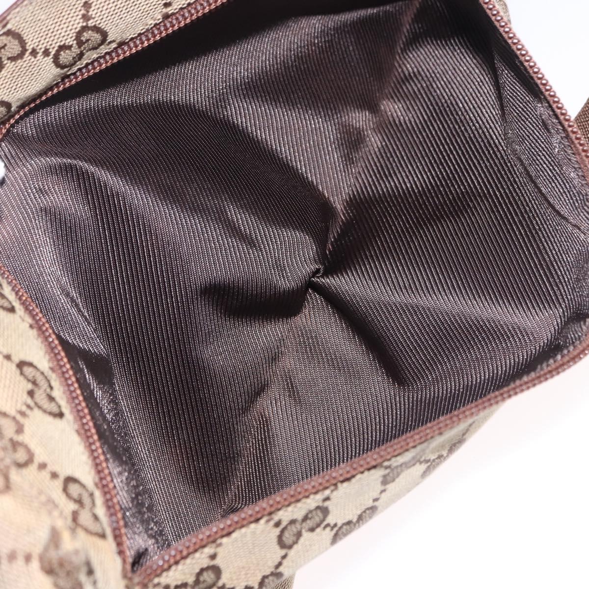 GUCCI GG Canvas Waist Bag Beige Silver 018 1621 Auth hk4059