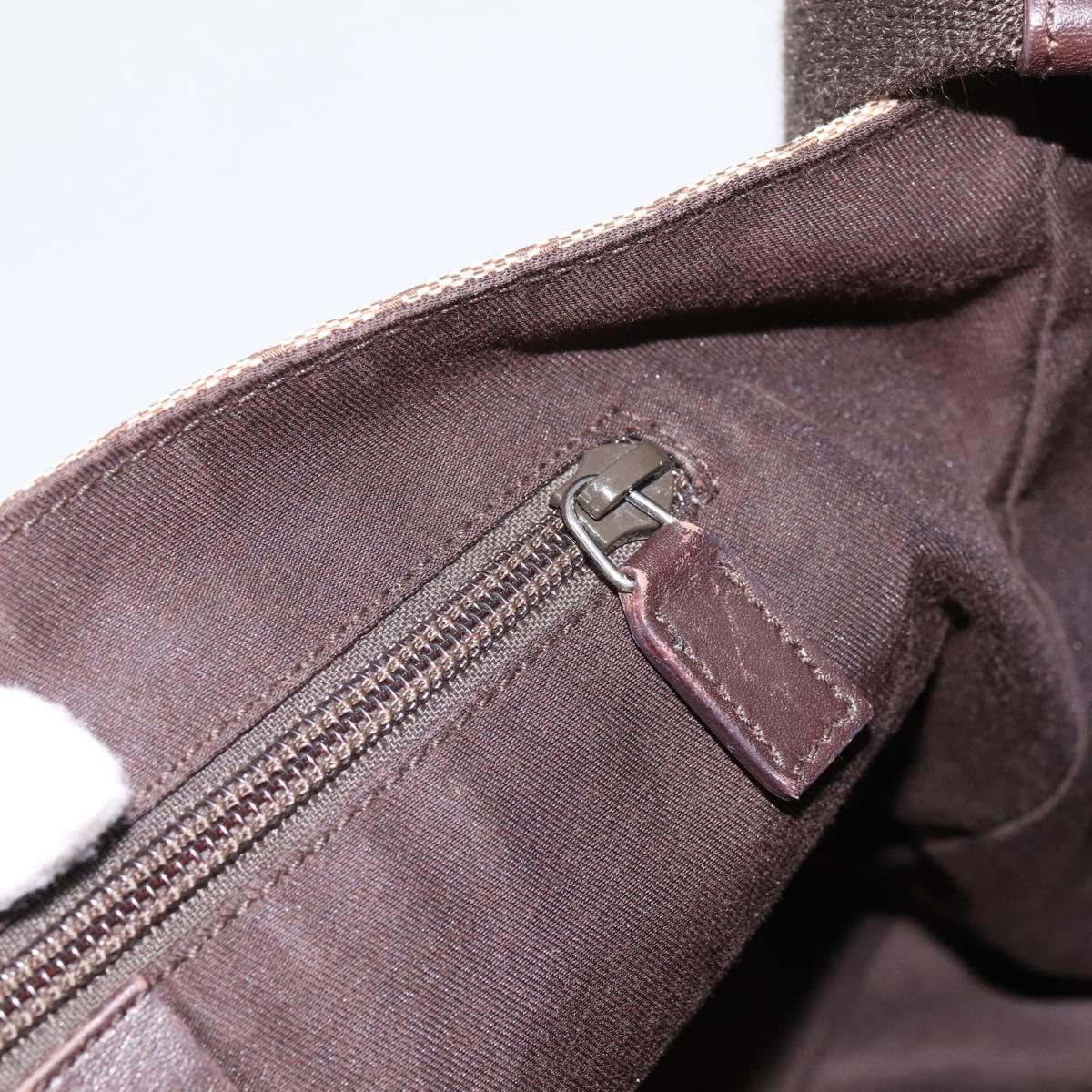 GUCCI GG Canvas Shoulder Bag Beige Silver 145859 Auth hk4060