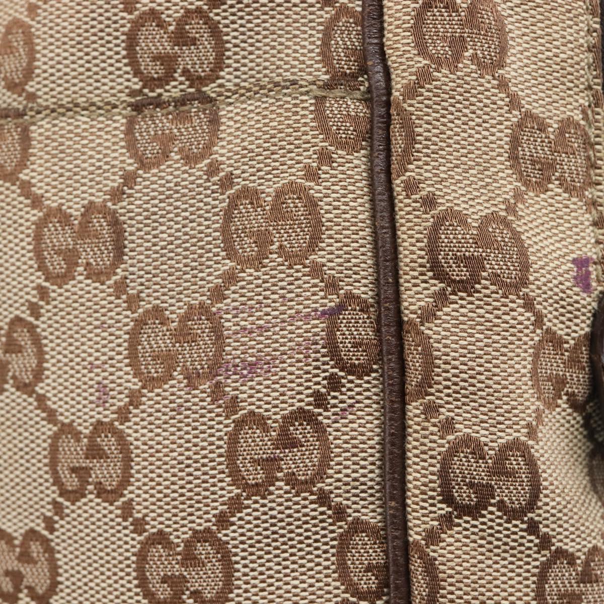 GUCCI GG Canvas Shoulder Bag Beige Silver 122759 Auth hk4061