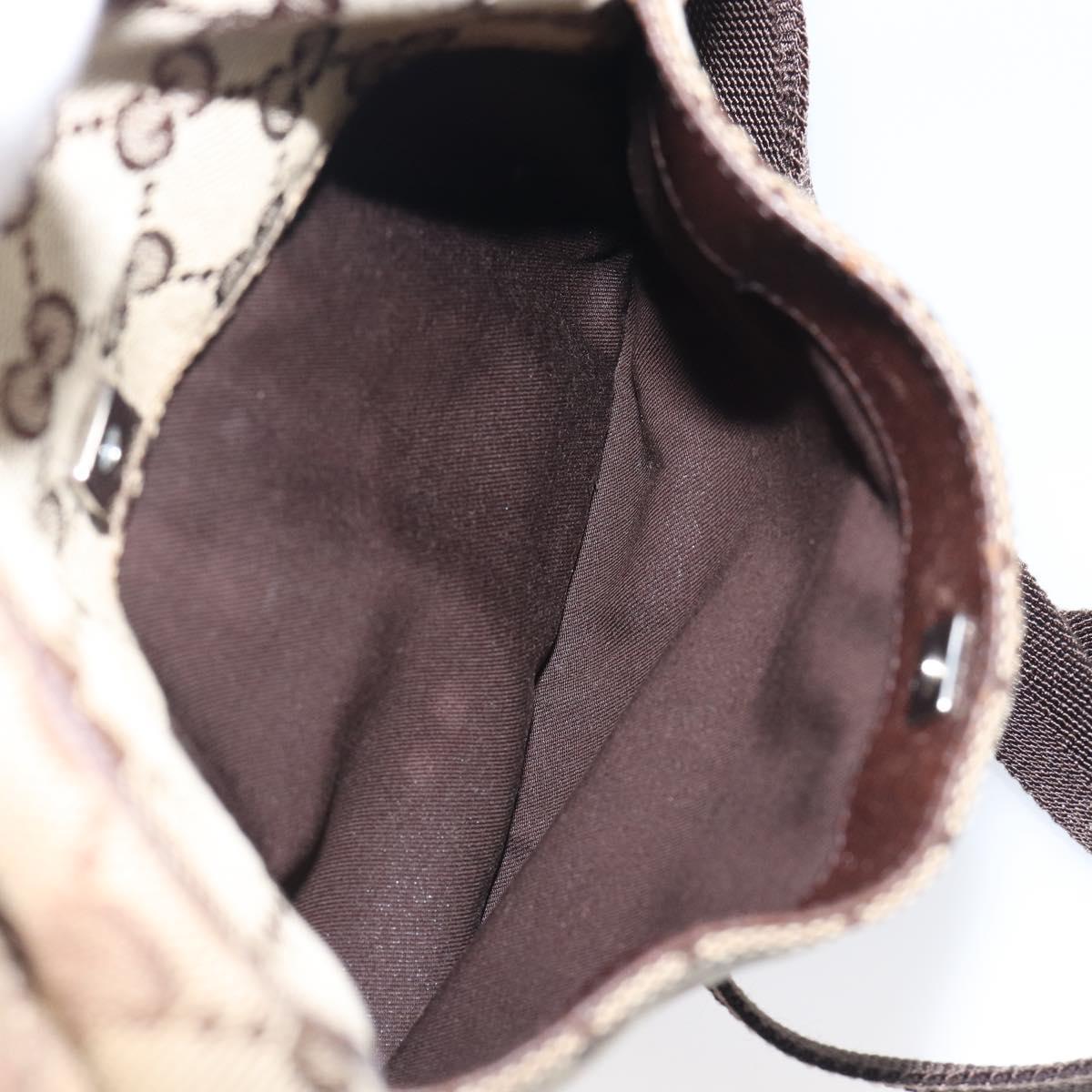 GUCCI GG Canvas Shoulder Bag Beige Silver 122759 Auth hk4061