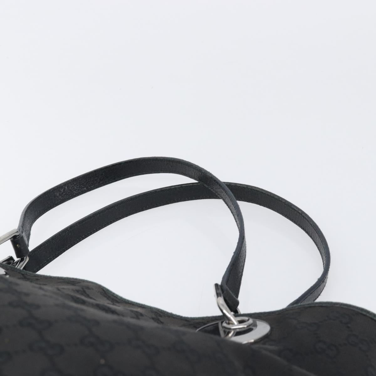 GUCCI GG Canvas Tote Bag Black Silver 120836 Auth hk4062