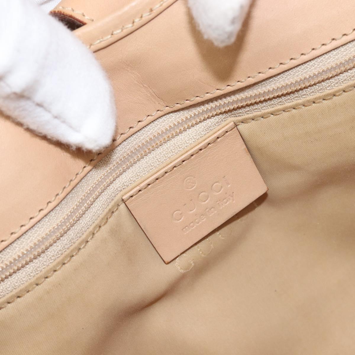 GUCCI Jackie Hand Bag Canvas Beige Silver 002 1067 Auth hk4065