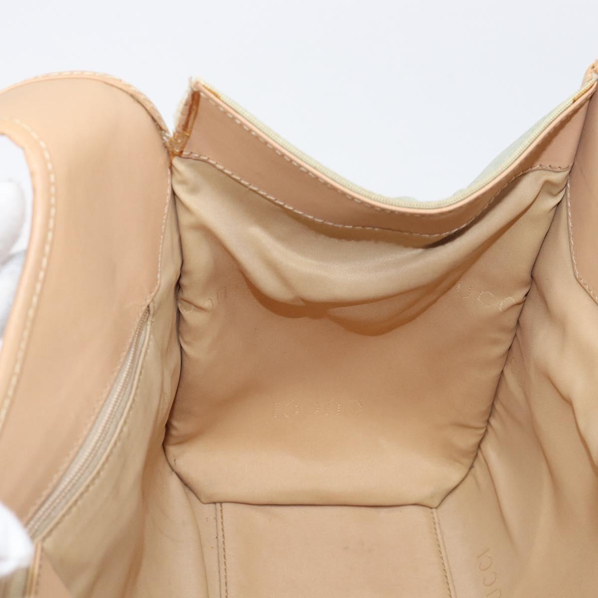GUCCI Jackie Hand Bag Canvas Beige Silver 002 1067 Auth hk4065