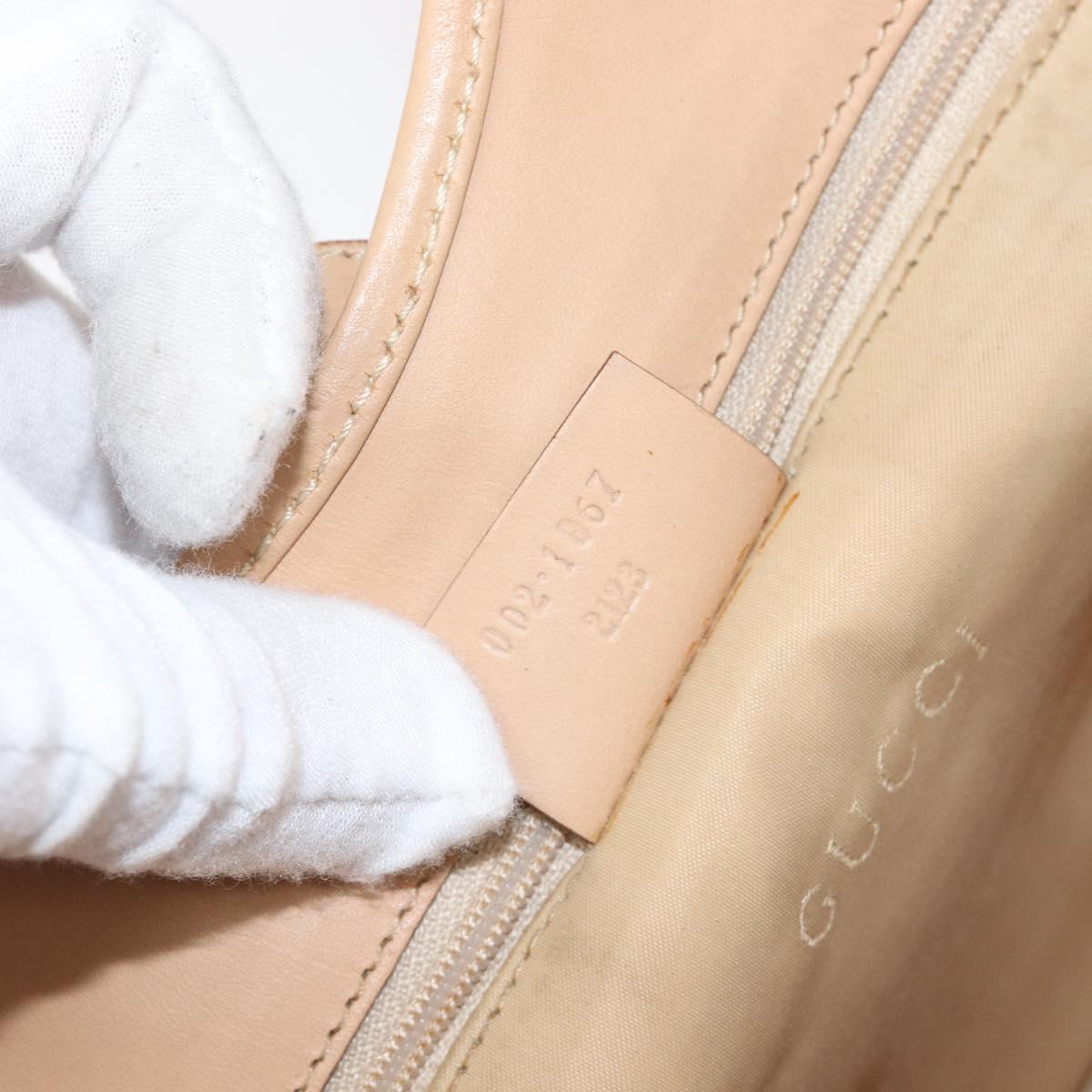 GUCCI Jackie Hand Bag Canvas Beige Silver 002 1067 Auth hk4065