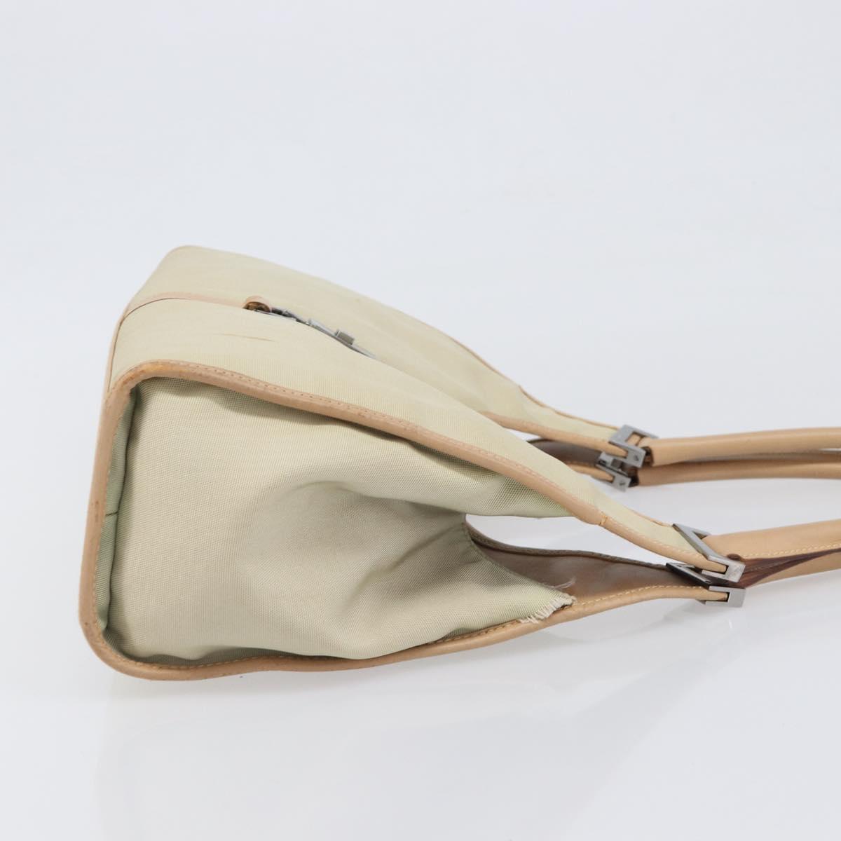 GUCCI Jackie Hand Bag Canvas Beige Silver 002 1067 Auth hk4065
