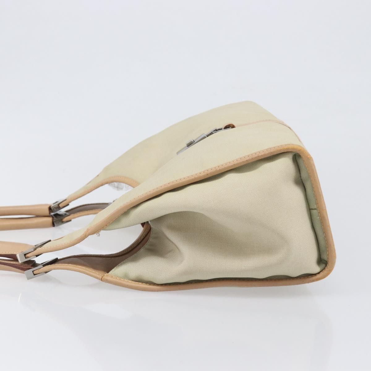 GUCCI Jackie Hand Bag Canvas Beige Silver 002 1067 Auth hk4065