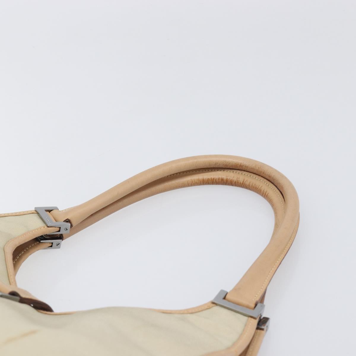 GUCCI Jackie Hand Bag Canvas Beige Silver 002 1067 Auth hk4065