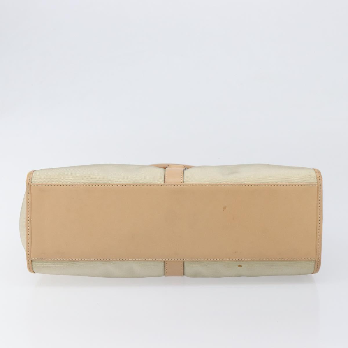 GUCCI Jackie Hand Bag Canvas Beige Silver 002 1067 Auth hk4065