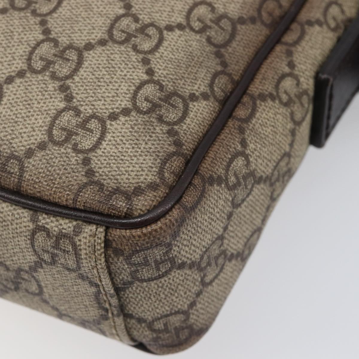 GUCCI GG Supreme Shoulder Bag PVC Beige Silver 122754 Auth hk4066
