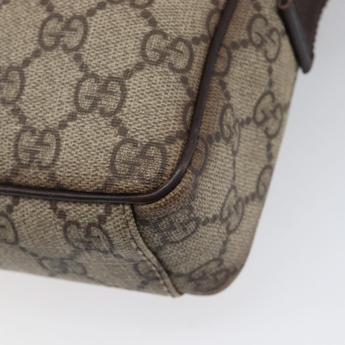 GUCCI GG Supreme Shoulder Bag PVC Beige Silver 122754 Auth hk4066