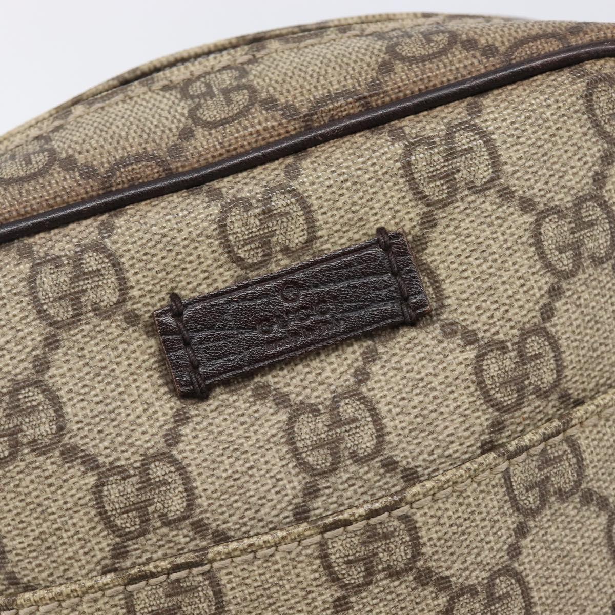 GUCCI GG Supreme Shoulder Bag PVC Beige Silver 122754 Auth hk4066