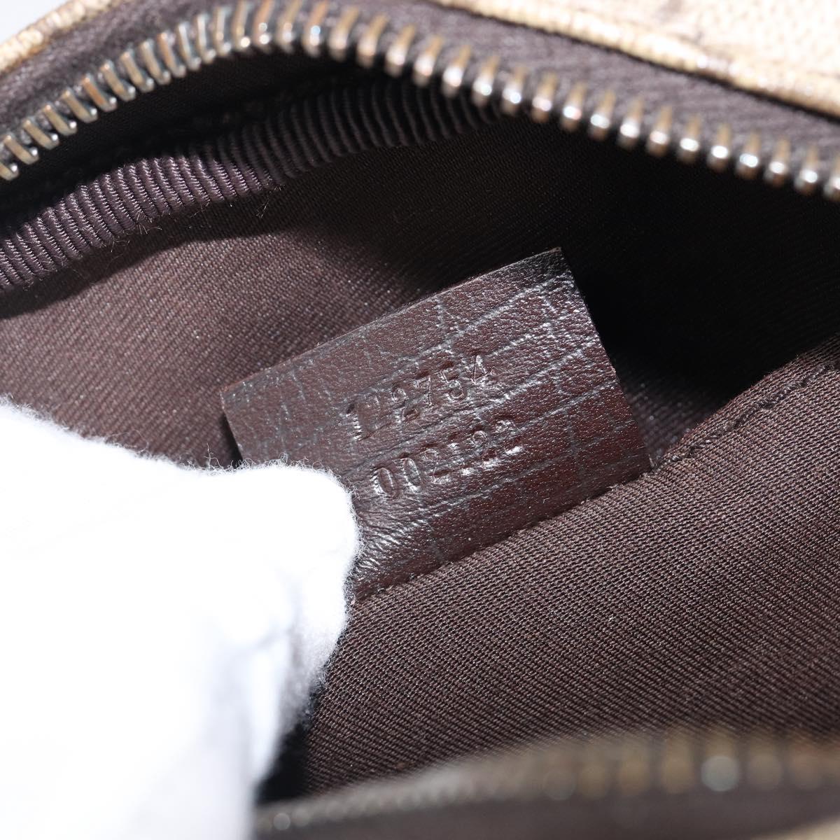 GUCCI GG Supreme Shoulder Bag PVC Beige Silver 122754 Auth hk4066