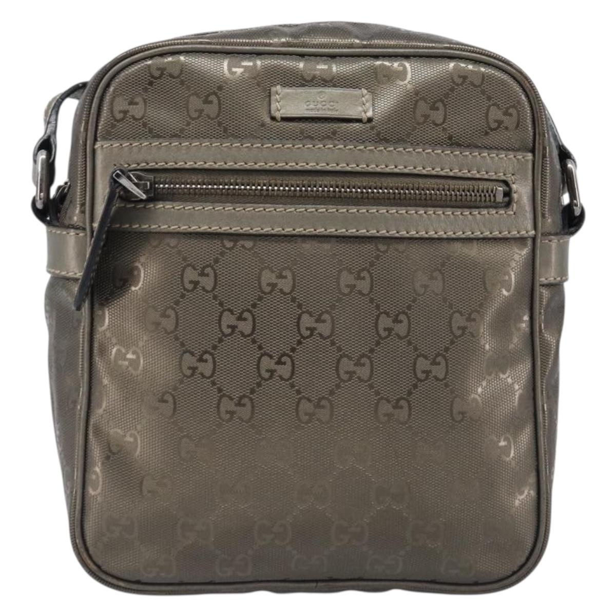 GUCCI GG Implementation Shoulder Bag PVC Champagne Gold 233268 Auth hk4067A