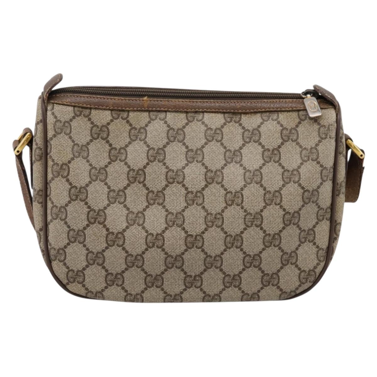 GUCCI GG Supreme Web Sherry Line Bag PVC Beige Gold 89 02 032 Auth hk4068