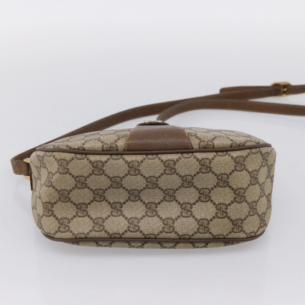 GUCCI GG Supreme Web Sherry Line Bag PVC Beige Gold 89 02 032 Auth hk4068