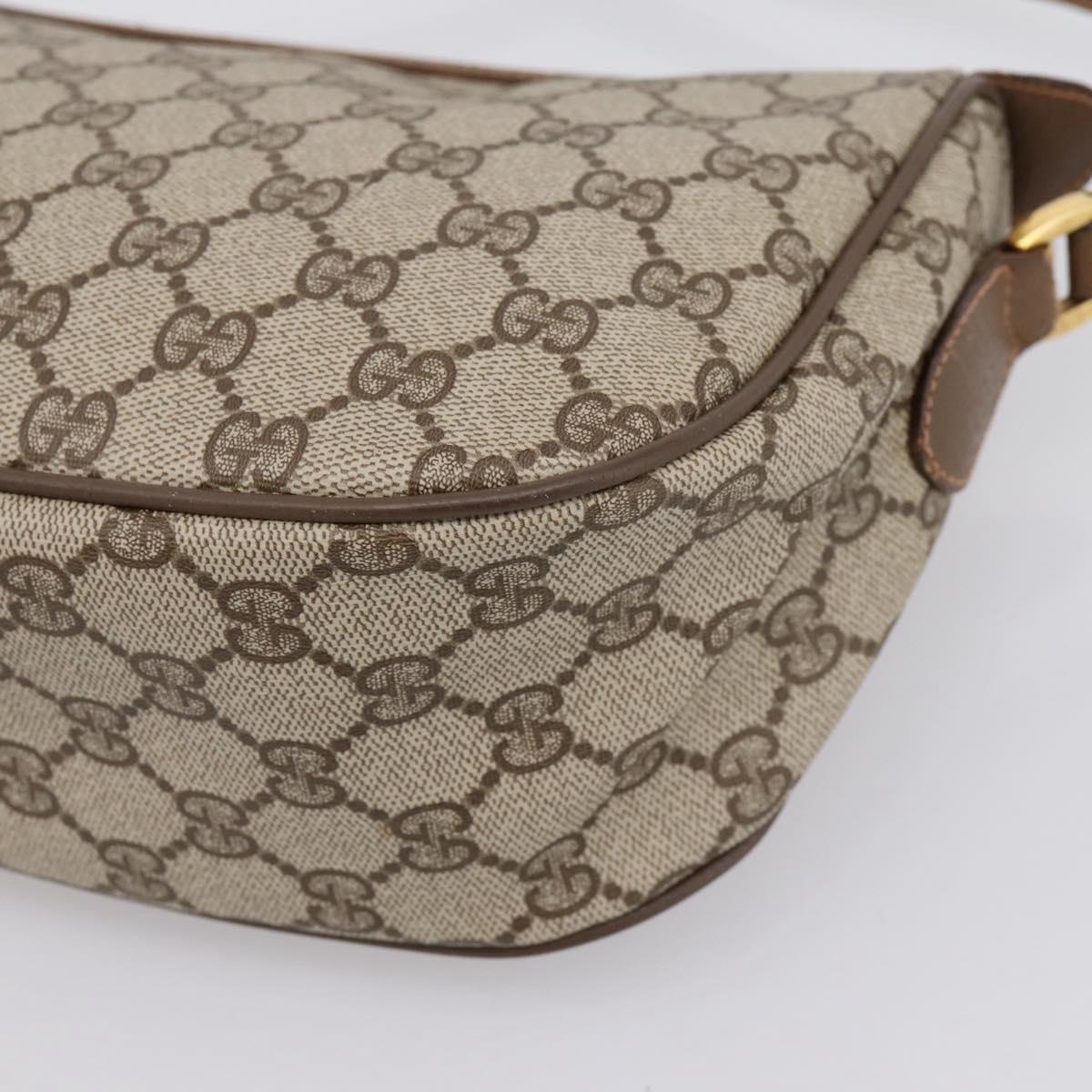 GUCCI GG Supreme Web Sherry Line Bag PVC Beige Gold 89 02 032 Auth hk4069