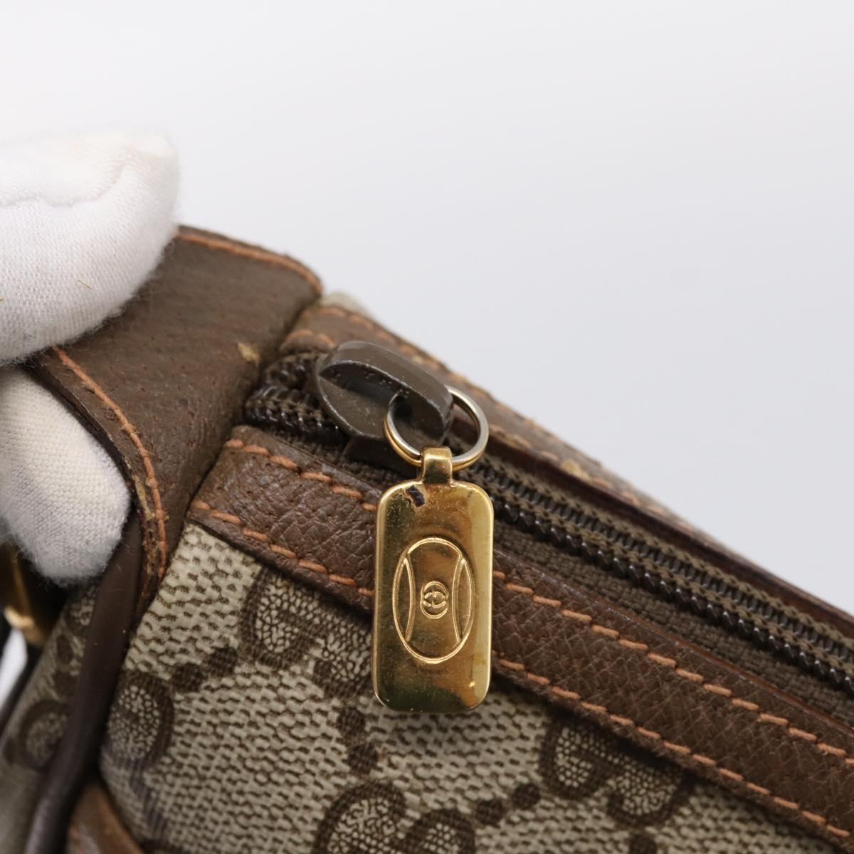 GUCCI GG Supreme Web Sherry Line Bag PVC Beige Gold 89 02 032 Auth hk4069