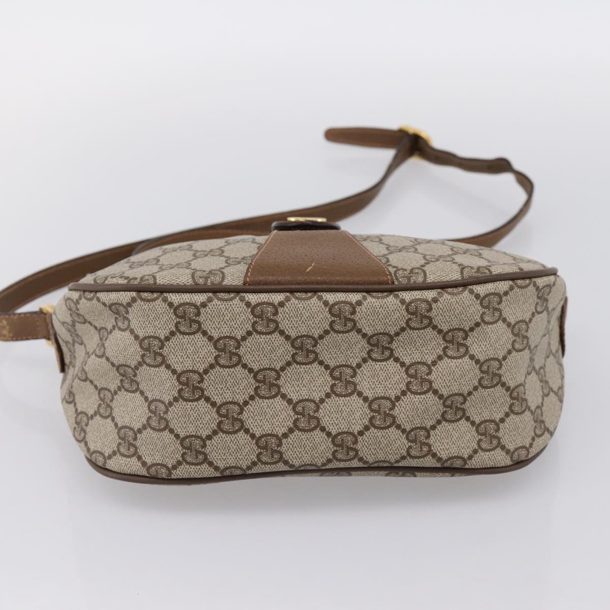 GUCCI GG Supreme Web Sherry Line Bag PVC Beige Gold 89 02 032 Auth hk4069