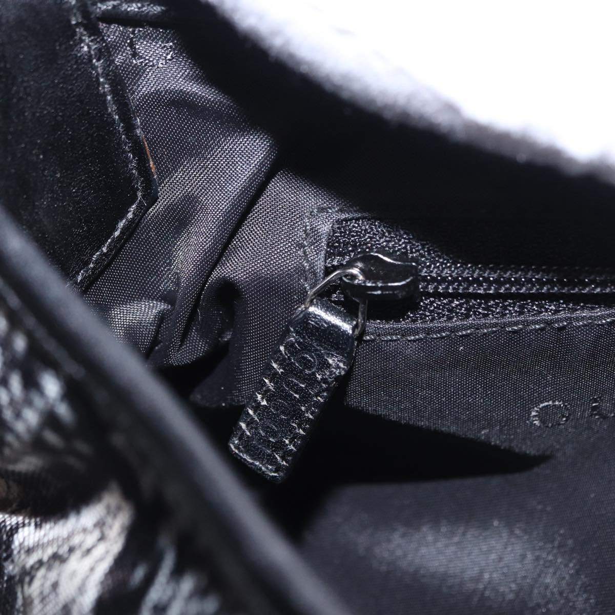 GUCCI Jackie Shoulder Bag Canvas Black Silver Auth hk4070A