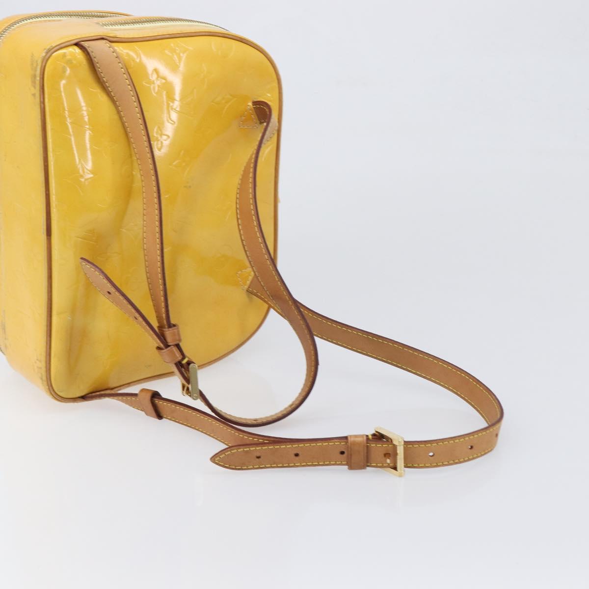LOUIS VUITTON Monogram Vernis Marley Backpack Yellow M91040 LV Auth hk4072