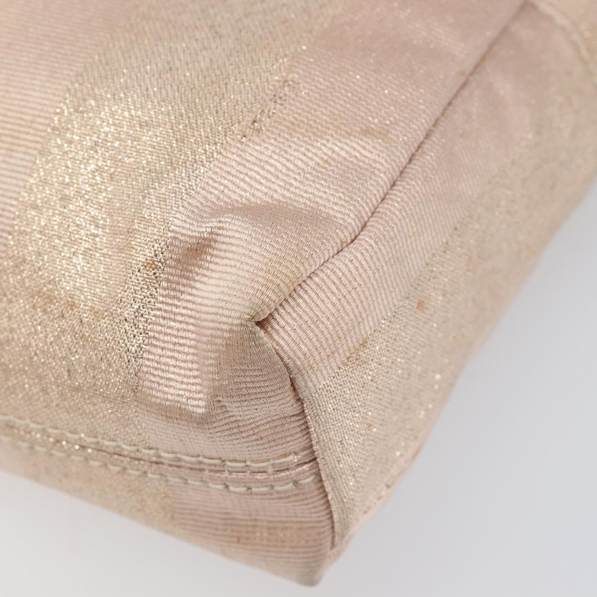 FENDI Chain Shoulder Bag Canvas Pink Gold Auth hk4075