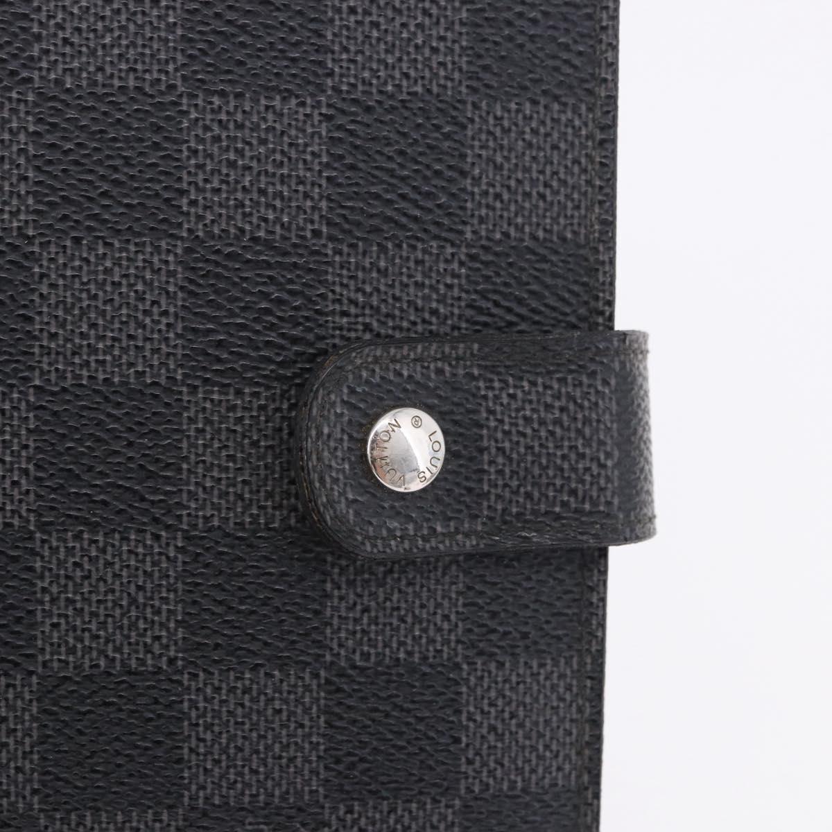 LOUIS VUITTON Damier Graphite Agenda MM Day Planner Cover R20242 LV Auth hk4077