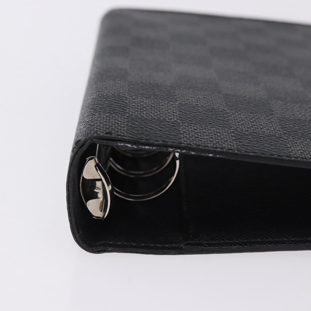 LOUIS VUITTON Damier Graphite Agenda MM Day Planner Cover R20242 LV Auth hk4077