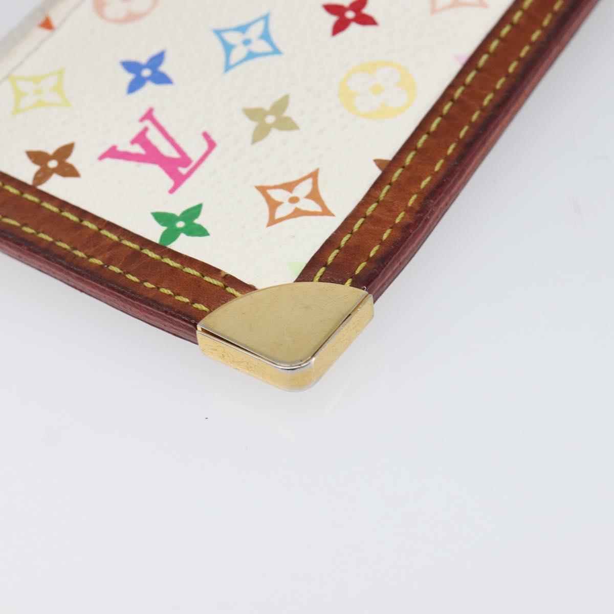 LOUIS VUITTON Multicolor Pochette Cles Coin Purse White M92655 LV Auth hk4078
