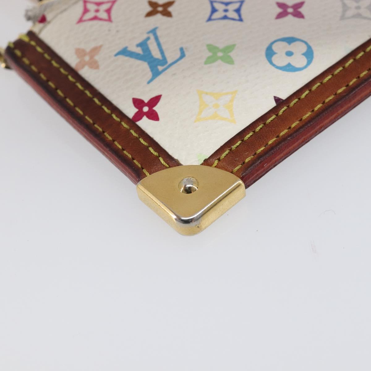 LOUIS VUITTON Multicolor Pochette Cles Coin Purse White M92655 LV Auth hk4078