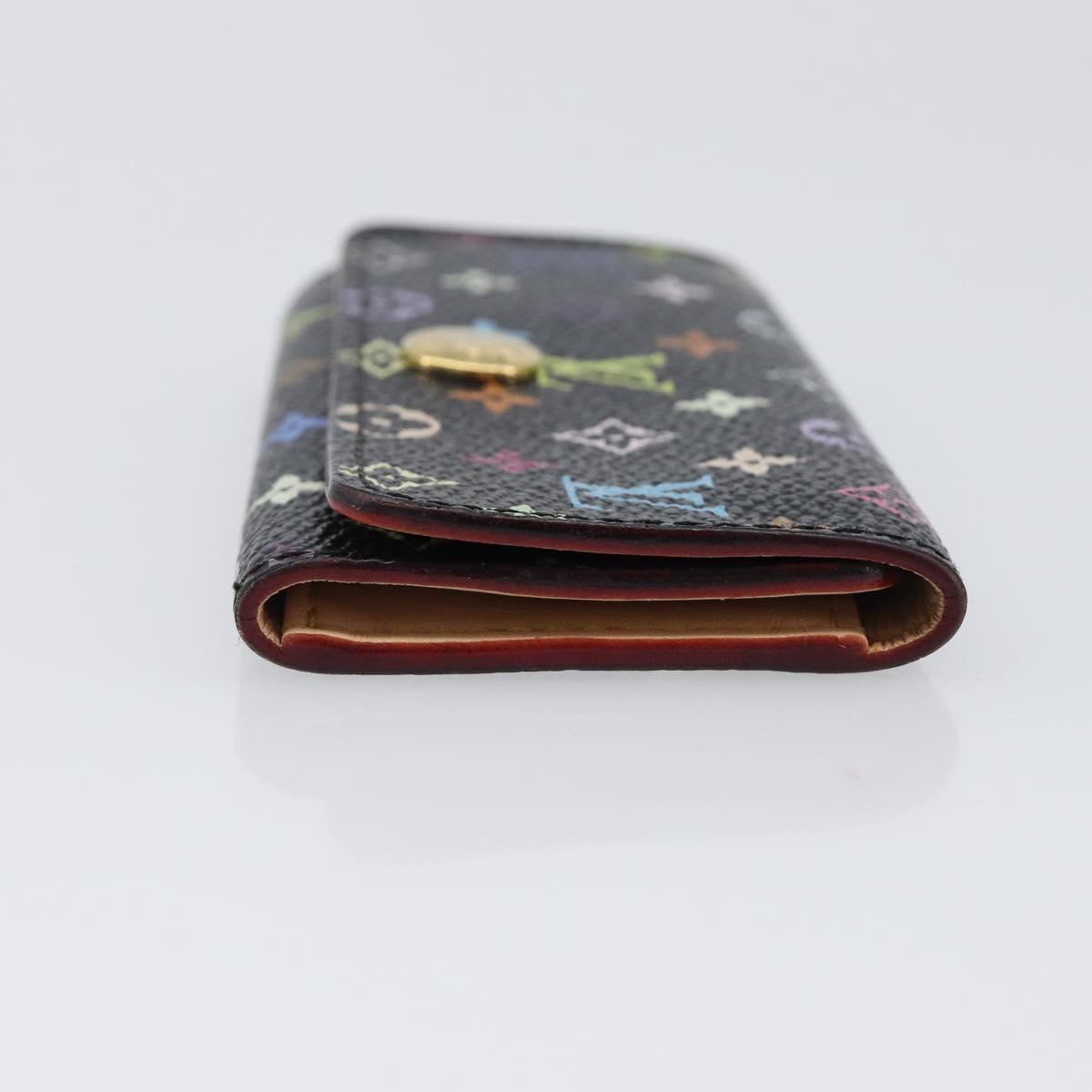 LOUIS VUITTON Multicolor Multicles 4 Key Case Black M93732 LV Auth hk4079