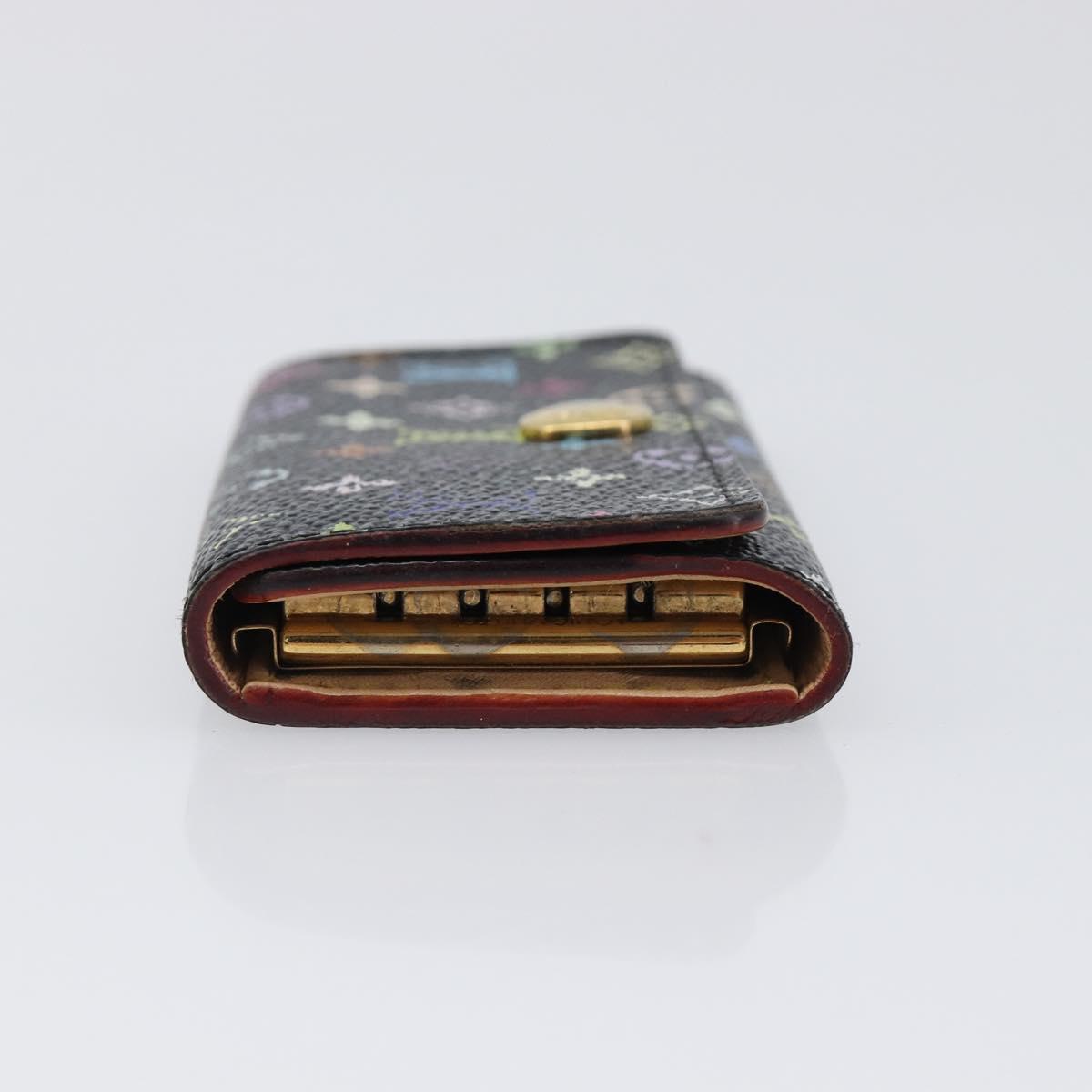 LOUIS VUITTON Multicolor Multicles 4 Key Case Black M93732 LV Auth hk4079