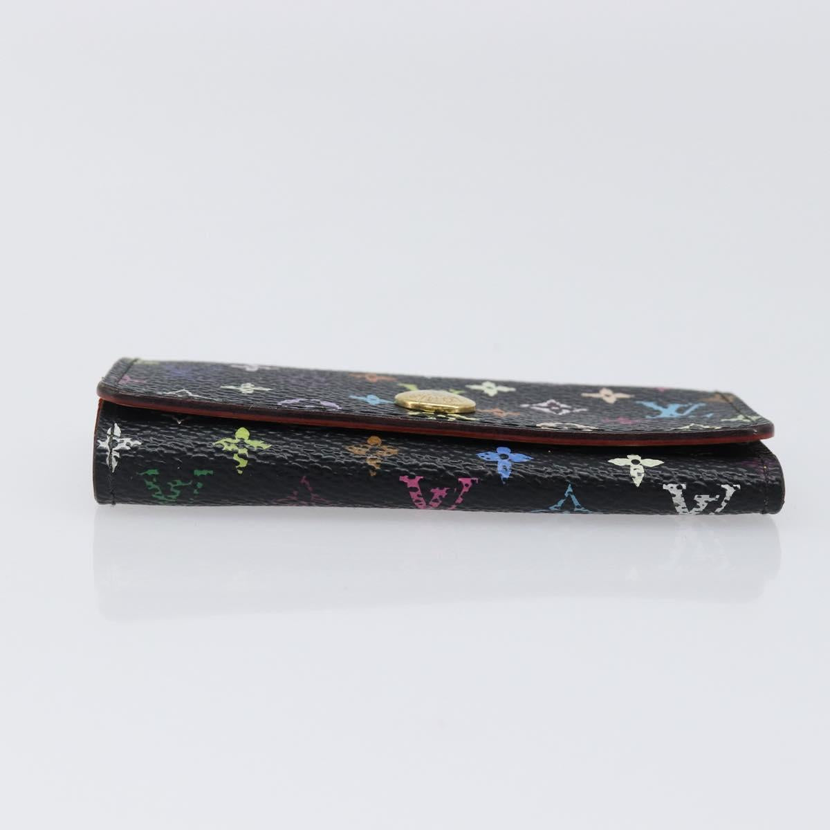 LOUIS VUITTON Multicolor Multicles 4 Key Case Black M93732 LV Auth hk4079