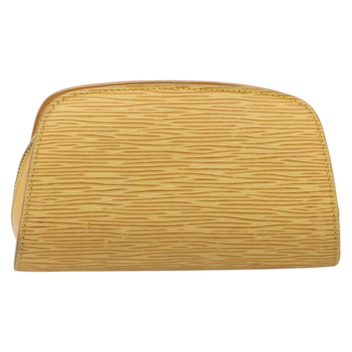 LOUIS VUITTON Epi Dauphine PM Pouch Yellow M48449 LV Auth hk4081